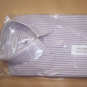 Van Heusen Men Stylish L-Sleeve Stripe Dress Shirt 16-16.5 x 32/33 Point Collar